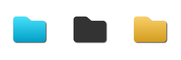 File folder icon with shadow Vector illustration