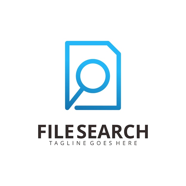 Vector file search logo design template