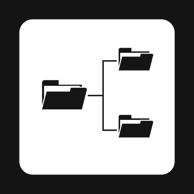 File system on computer icon in simple style isolated on white background Copying symbol