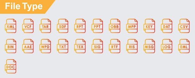 file type vector icons