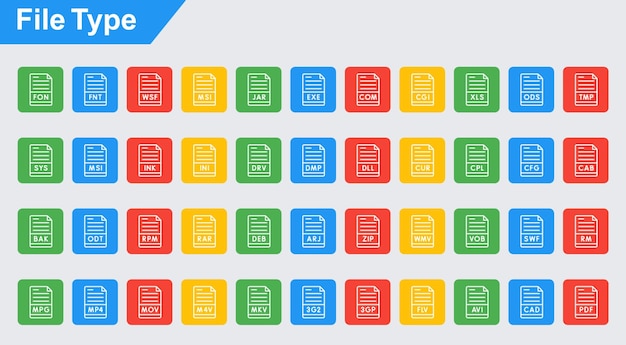 file type vector icons