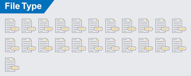 file type vector icons