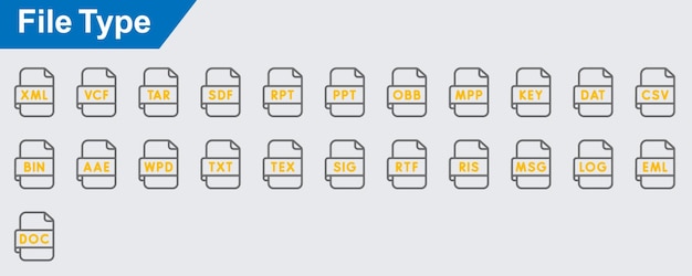 file type vector icons