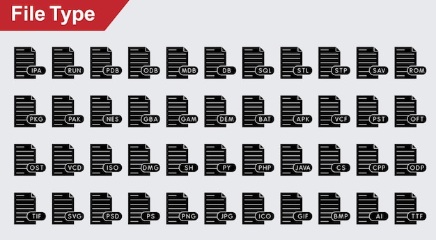 file type vector icons