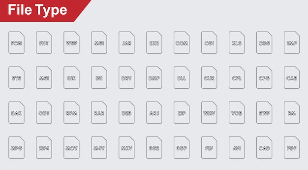 file type vector icons