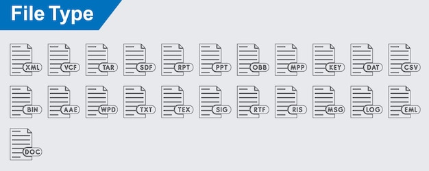 file type vector icons