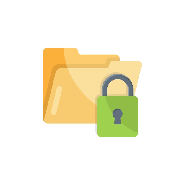 Files folder permission icon in flat style Document access vector illustration on isolated background Secret archive sign business concept