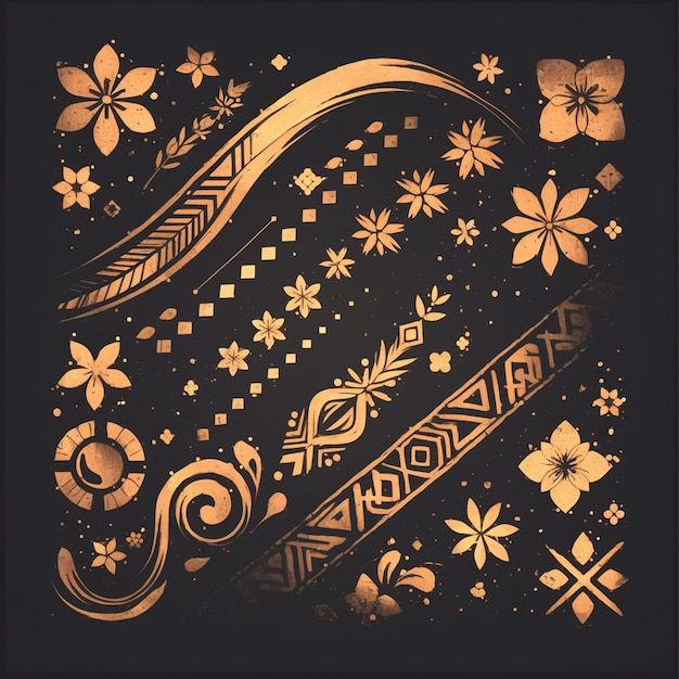 Vector filipino atiatihan patterns with festive elements