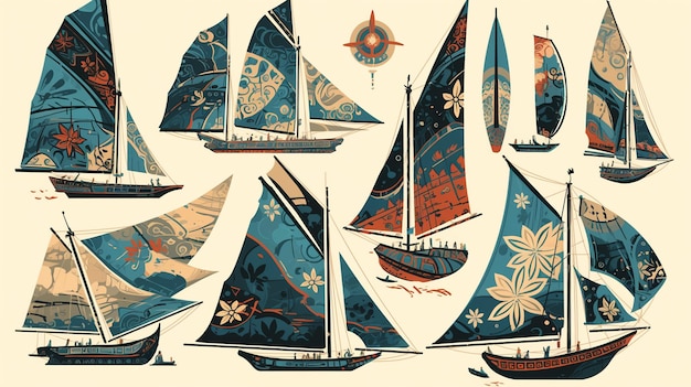 Filipino Balangay boat patterns with historical elements