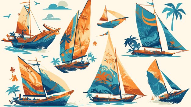 Filipino Balangay boat patterns with seafaring themes