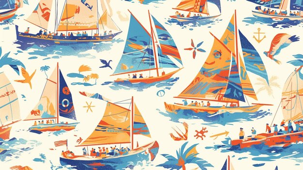 Filipino Balangay boat patterns with seafaring themes