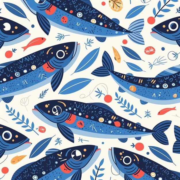 Vector filipino bangus patterns with milkfish motifs