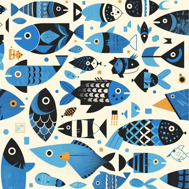 Vector filipino bangus patterns with milkfish motifs