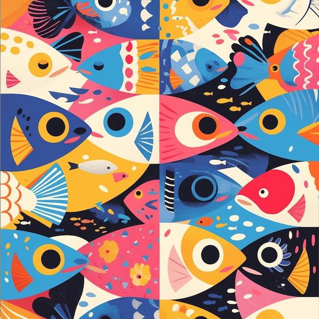 Vector filipino bangus patterns with milkfish motifs