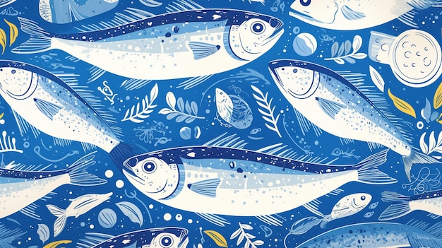 Vector filipino bangus patterns with milkfish motifs