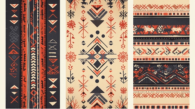 Vector filipino ifugao patterns with tribal motifs