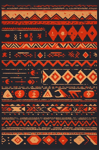 Filipino Ifugao patterns with tribal motifs