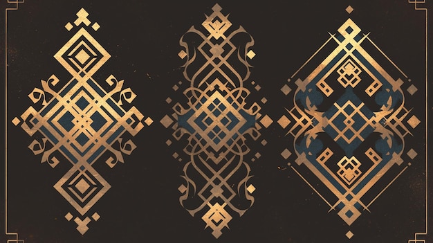 Vector filipino linglingo patterns with ancient jewelry designs