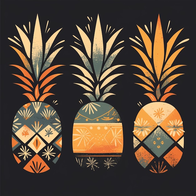 Filipino Pinya patterns with pineapple fiber designs