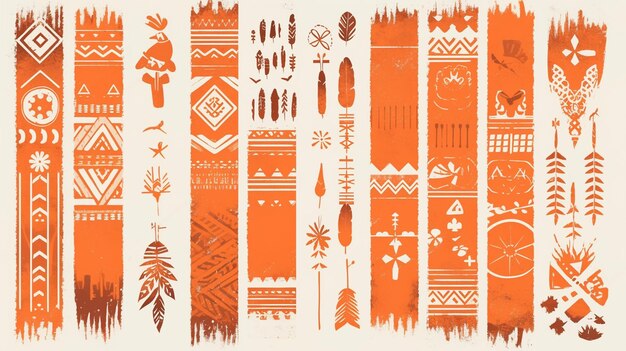 Vector filipino tboli patterns with tribal motifs