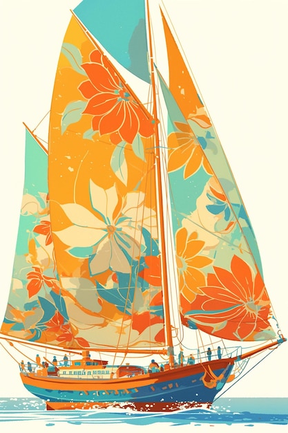 Filipino Vinta boat patterns with colorful sails