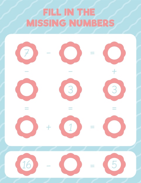 Fill in the missing numbers Printable maths worksheet practice page Count and write