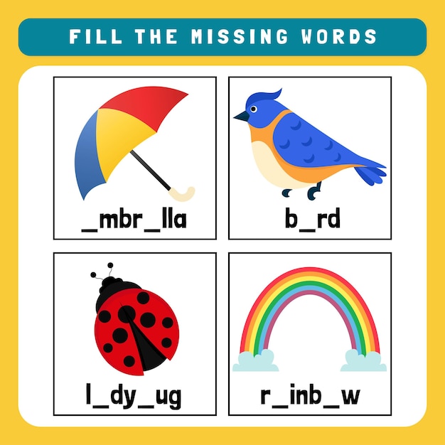 Fill the missing words worksheet