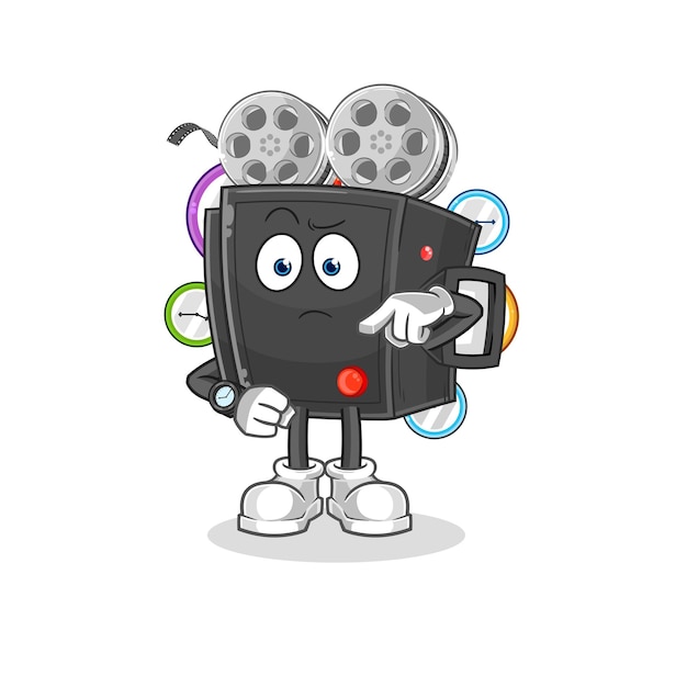 Film camera with wristwatch cartoon cartoon mascot vector