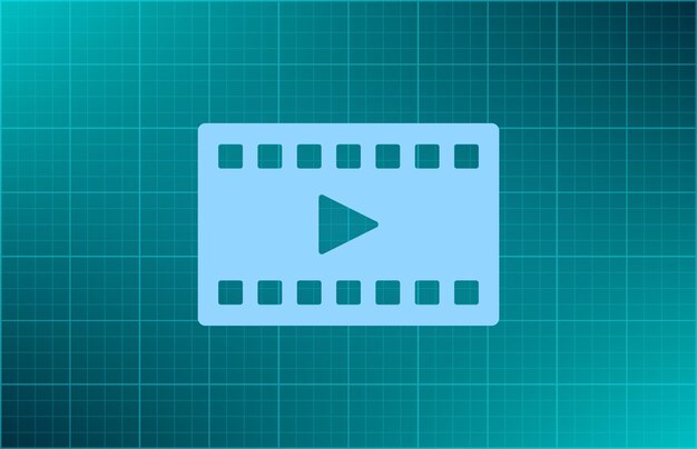 Film frame movie symbol Vector illustration on blue background Eps 10