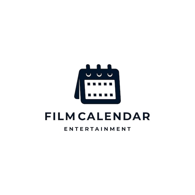 Film Movie Calendar Time Schedule Negative Space Logo Design Inspiration