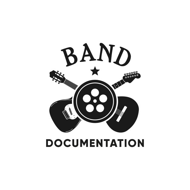 Film Reel And Guitar For Entertainment Logo Design Inspiration