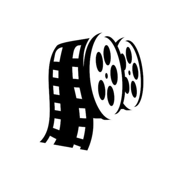 Film reel icon on a white background