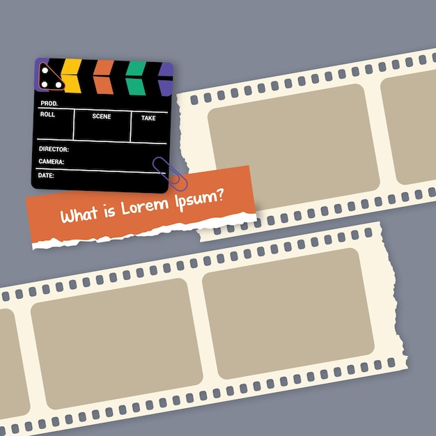 Film reel strip photo torn paper infographic templates - photo mockup