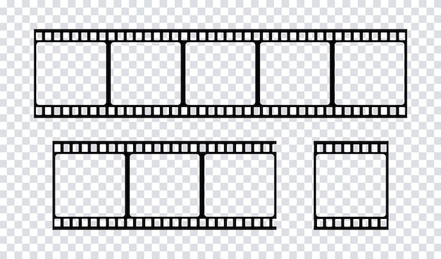 Film strip icon. Vector isolated element. Film strip roll black icon. Video tape photo film strip frame vector. EPS 10