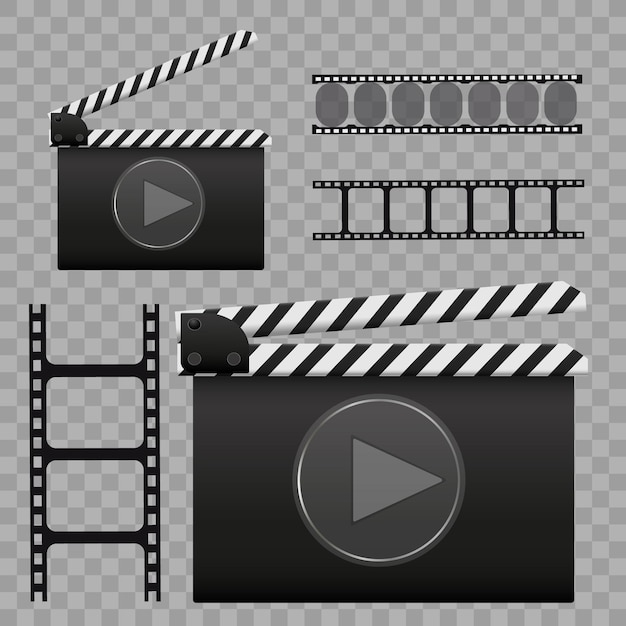 Film strip, Vector illustration. Set