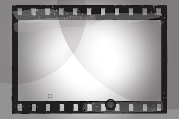 Vector filmstrip frame illustration grunge texture design abstract black and gray gradient