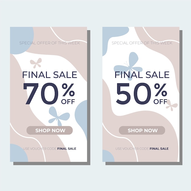 Final sale banner template with oastel soft color for your promotion design