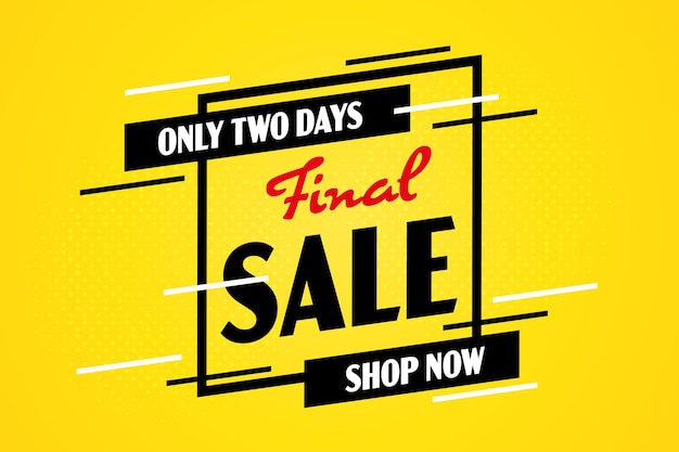 Final sale banner template with weekend discount