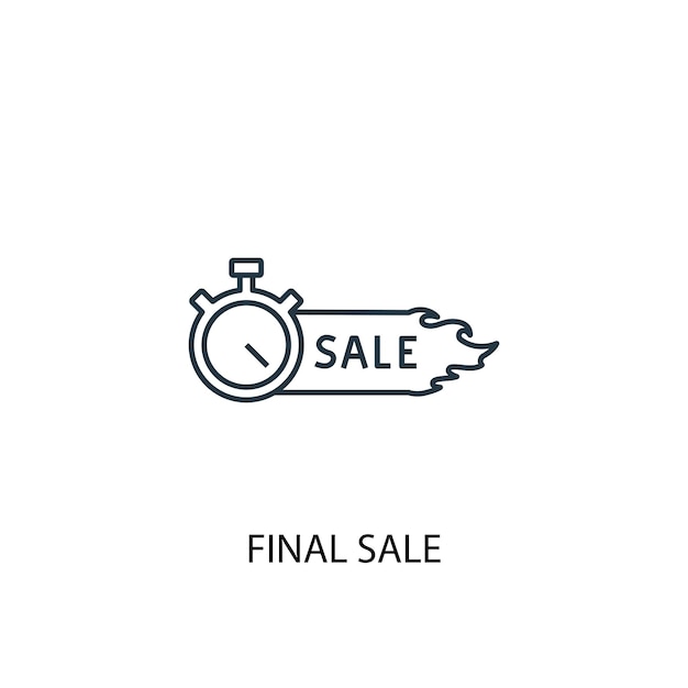 Final sale concept line icon. Simple element illustration. final sale concept outline symbol design. Can be used for web and mobile UI/UX