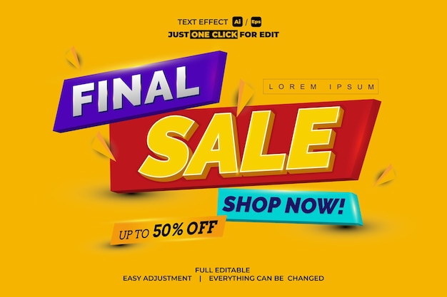 Final Sale Editable Text Effect