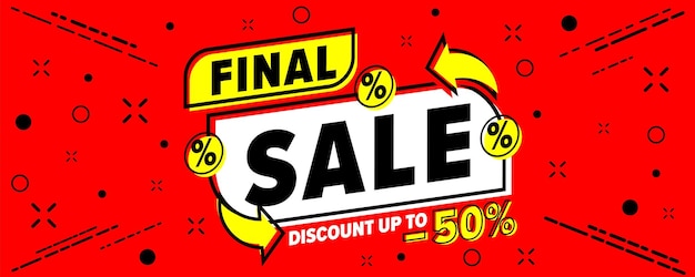 Final sale header banner with 50 percent discount