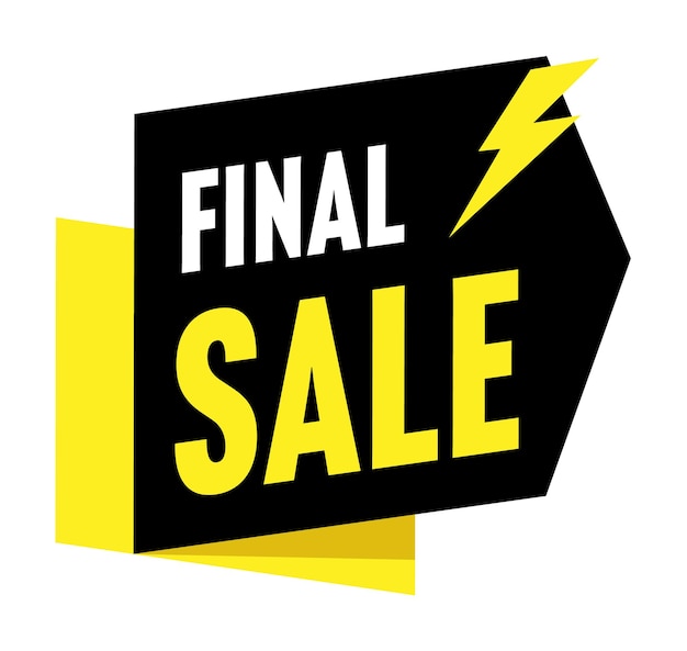 Final sale sticker with flash lightning promotion design