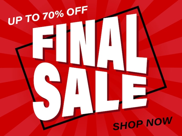 Final sale up to 70 OFF discount banner template promotiot