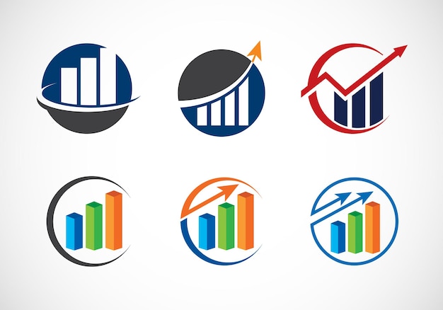 Finance and accounting logo design set vector template