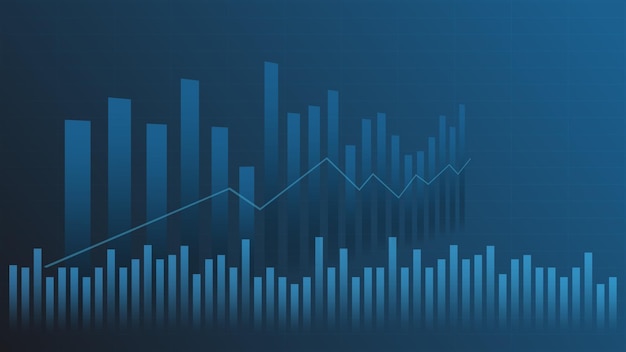 finance background concept bar chart show stock market volume and business earning analysis