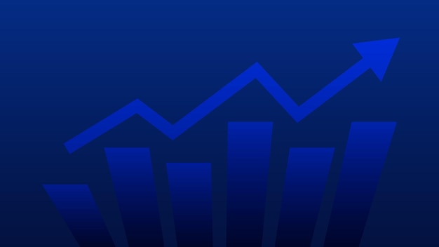 finance background concept bar chart with uptrend arrow