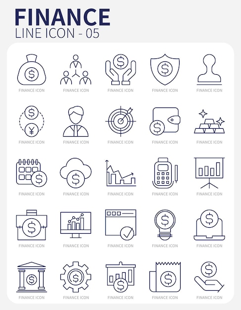 finance bank investment line icon