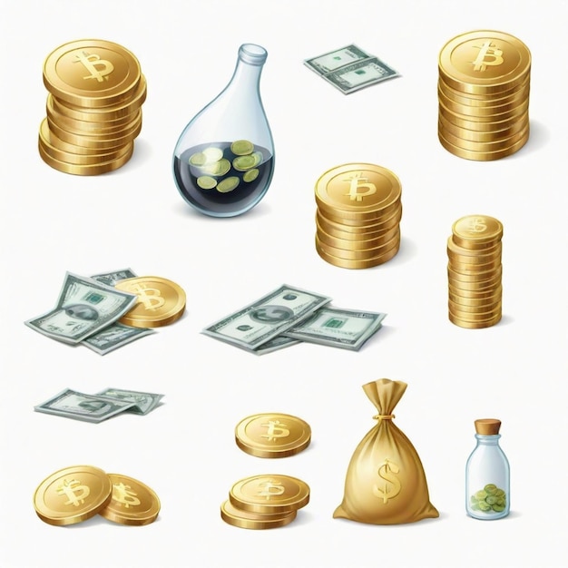 Finance Flat Vector set White background illustration