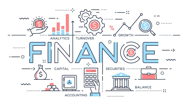 Finance, investment, analytics, growth, banking thin line 