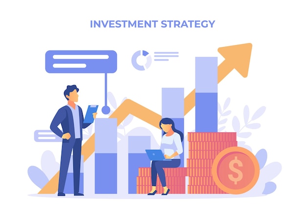 Finance and investment strategy illustration concept